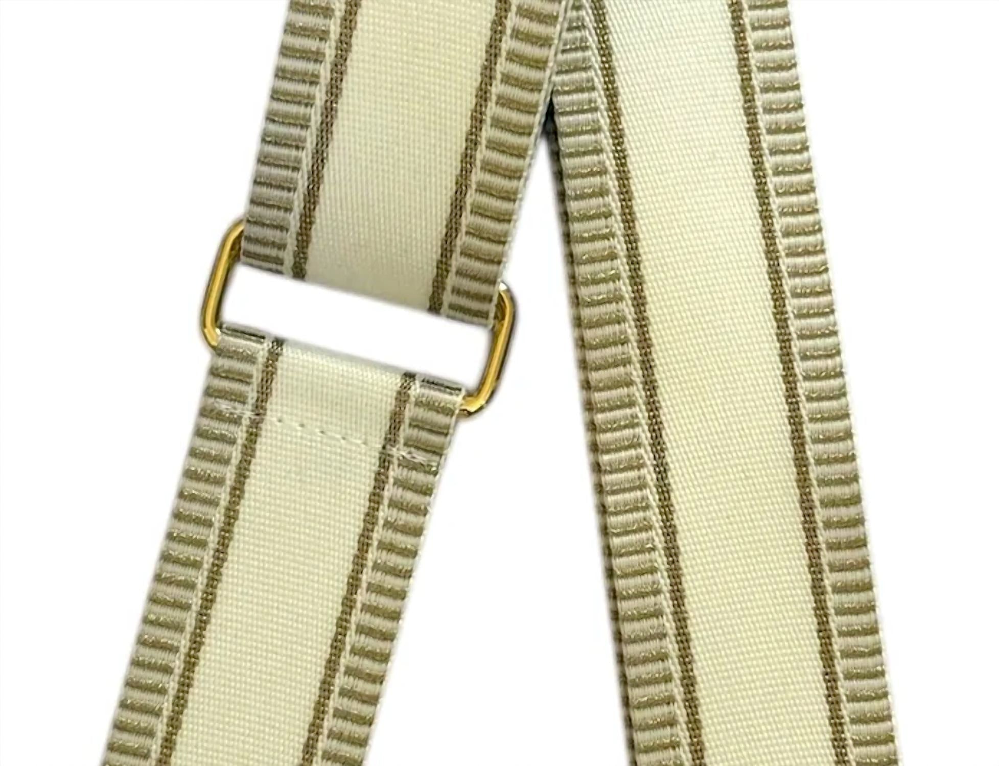 Made in Italy Women's Woven Guitar Style Bag Strap in italy women s woven guitar style bag strap in white gold - women's item - detail view