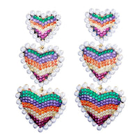 Allie Beads - Women's Pave Triple Hearts