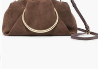 Dolce Vita Women's Channing Handbag in chocolate suede - women's bag - alternate view