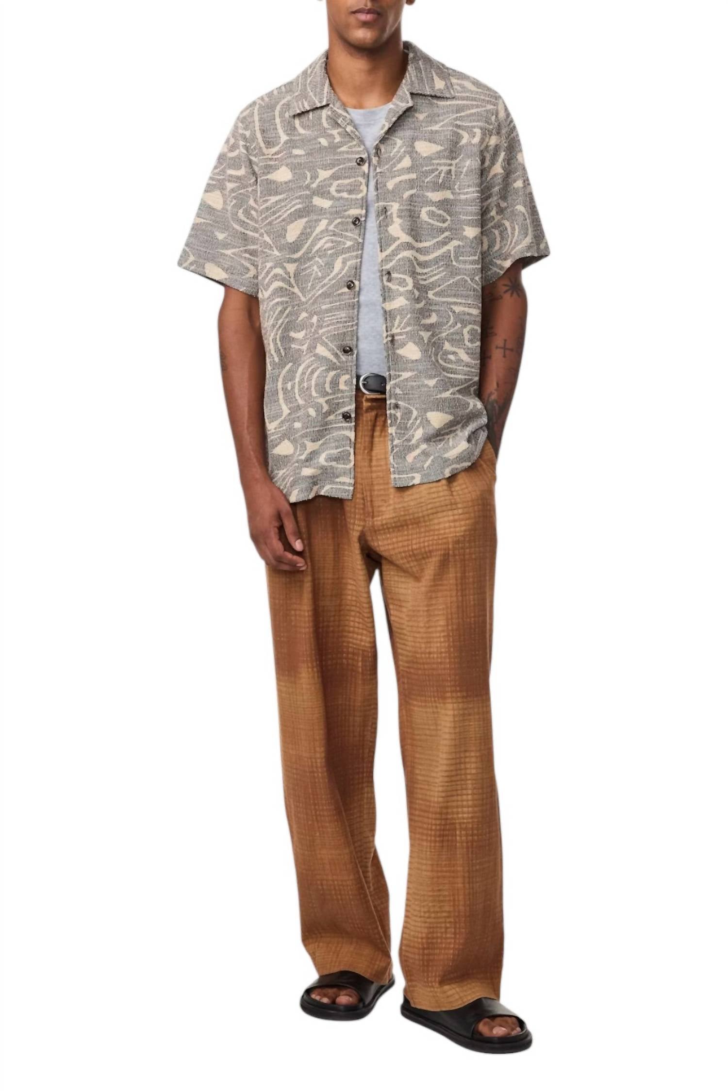 NN07 Julio Short Sleeve Shirt in demitasse - men's shirt - detail view