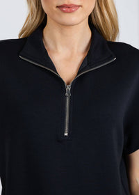 Elliott Lauren - Comfort Zone Quarter Zip Short Sleeve Sweater