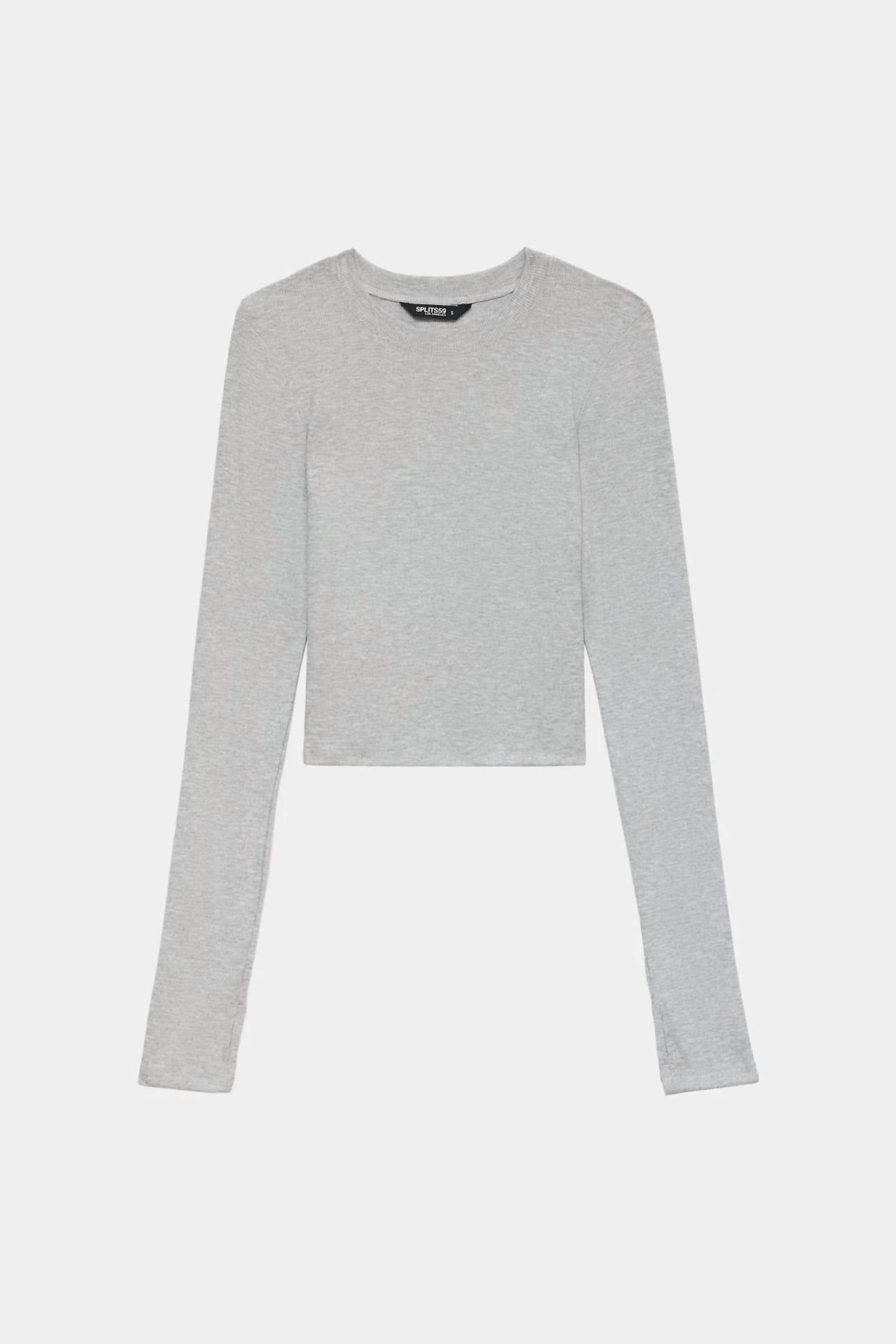 Splits59 - Louise Rib Long Sleeve Crop Top