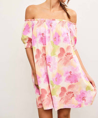 Mustard Seed - Sunset Bloom Off The Shoulder Mini Dress