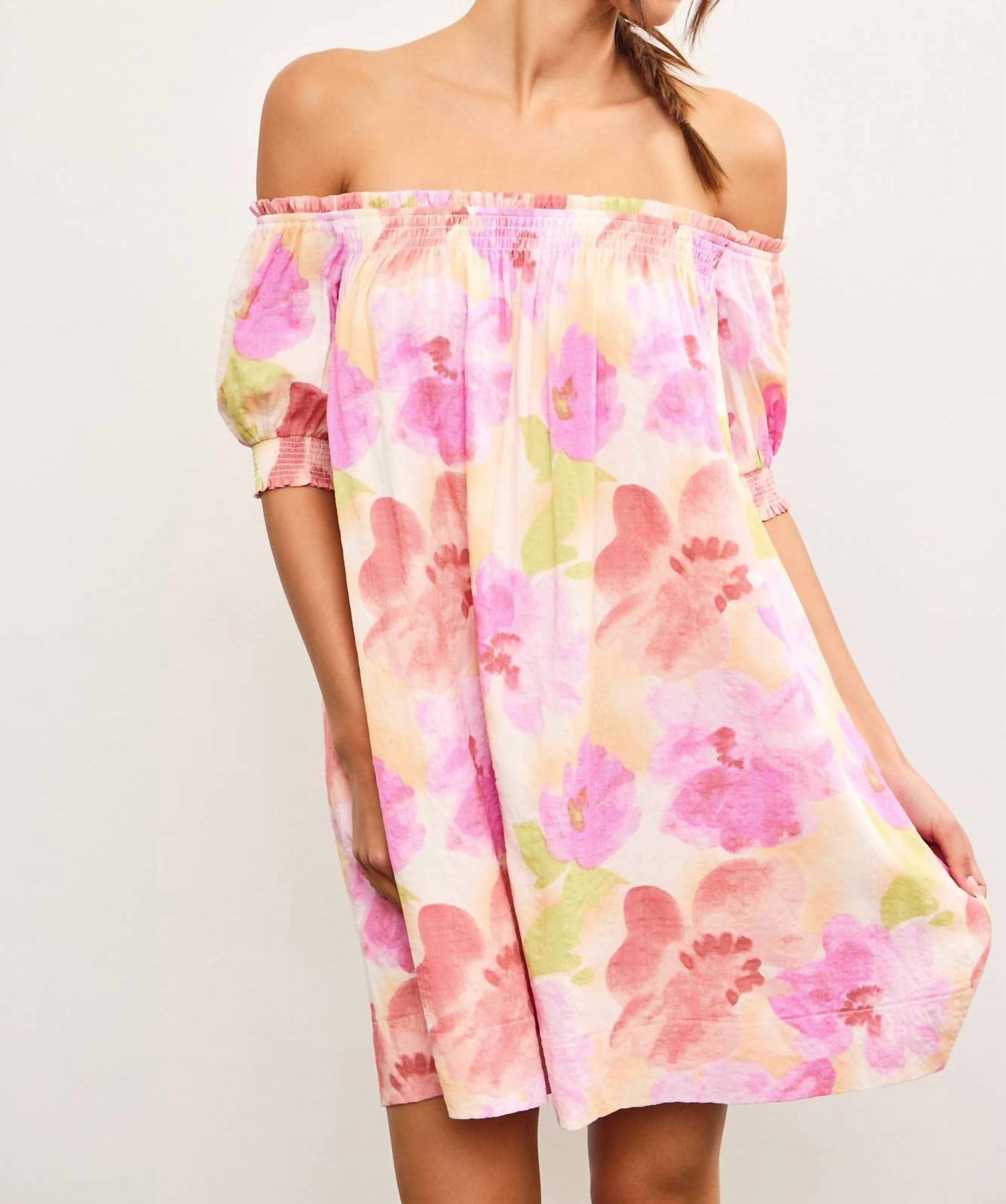 Mustard Seed - Sunset Bloom Off The Shoulder Mini Dress
