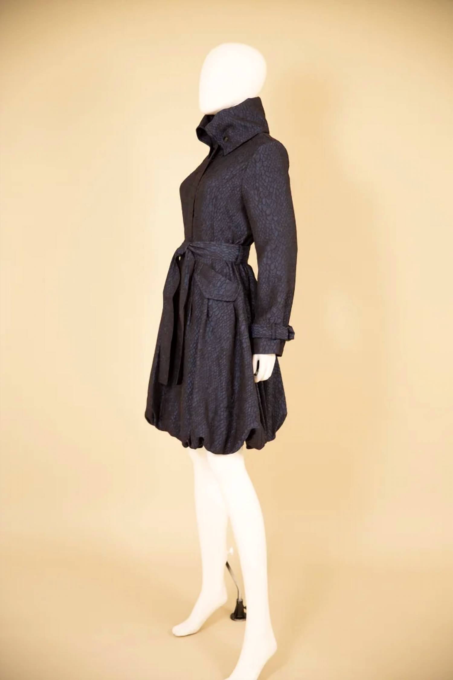 Samuel Dong - Women's Woven Jacquard Bubble Dress Coat