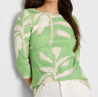 Nic + Zoe - Shadow Fern Three Quarter Sleeve Boat Tee