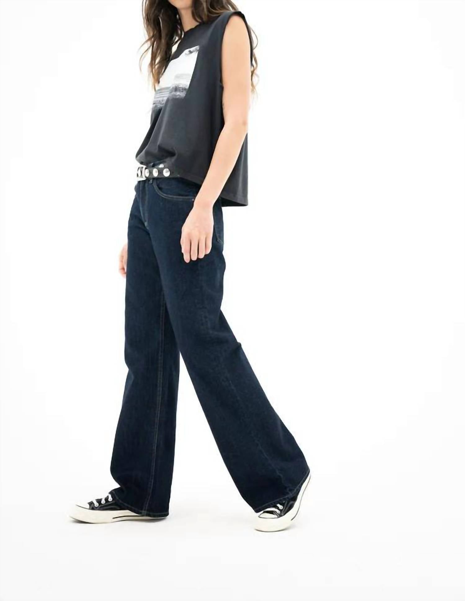 ASKK NY Sullivan Straight Leg Jeans in indigo resin - women's jeans - alternate view