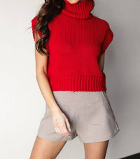day + moon Sweet On You Sweater Top in red - women's sweater - detail view