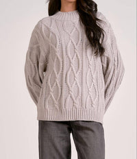 Elan - Drew Cable Knit Sweater