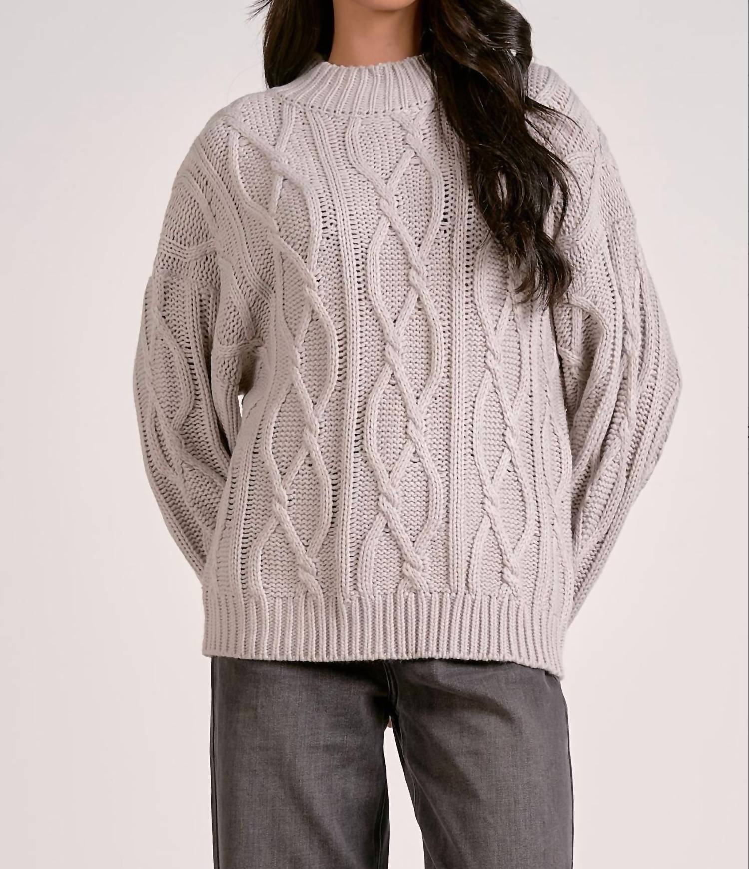 Elan - Drew Cable Knit Sweater