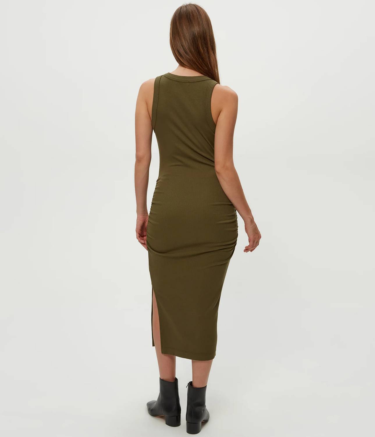 Michael Stars Wren Ribbed Midi Dress in topiary - women's dress - view 4