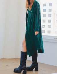 Le Lis - POCKET DETAIL LONG CORDUROY SHIRT