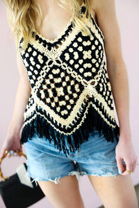 Elan - Crochet Fringe Tank Top