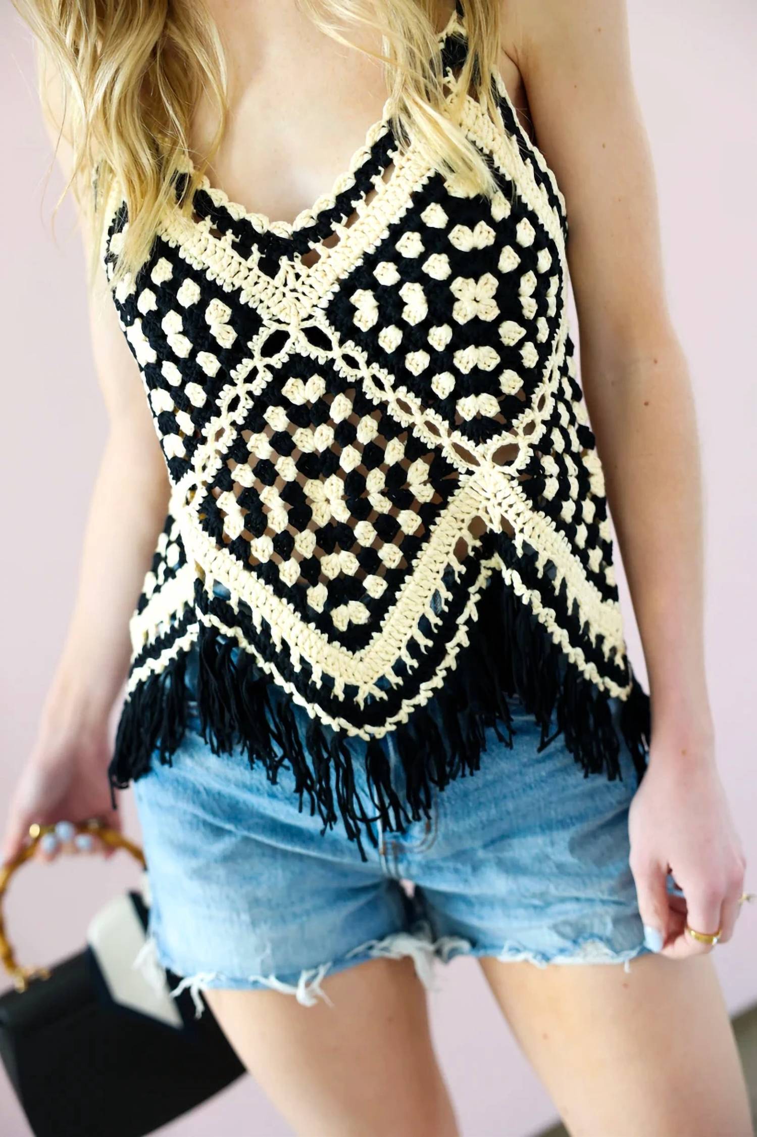 Elan - Crochet Fringe Tank Top
