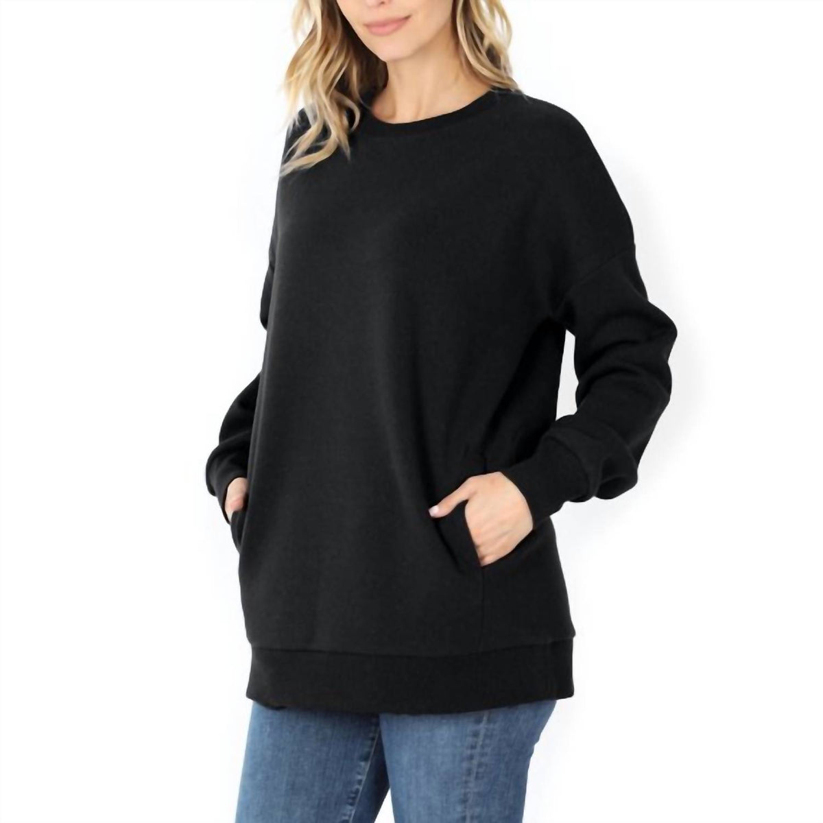Zenana - Zuri Crew Neck Sweatshirt