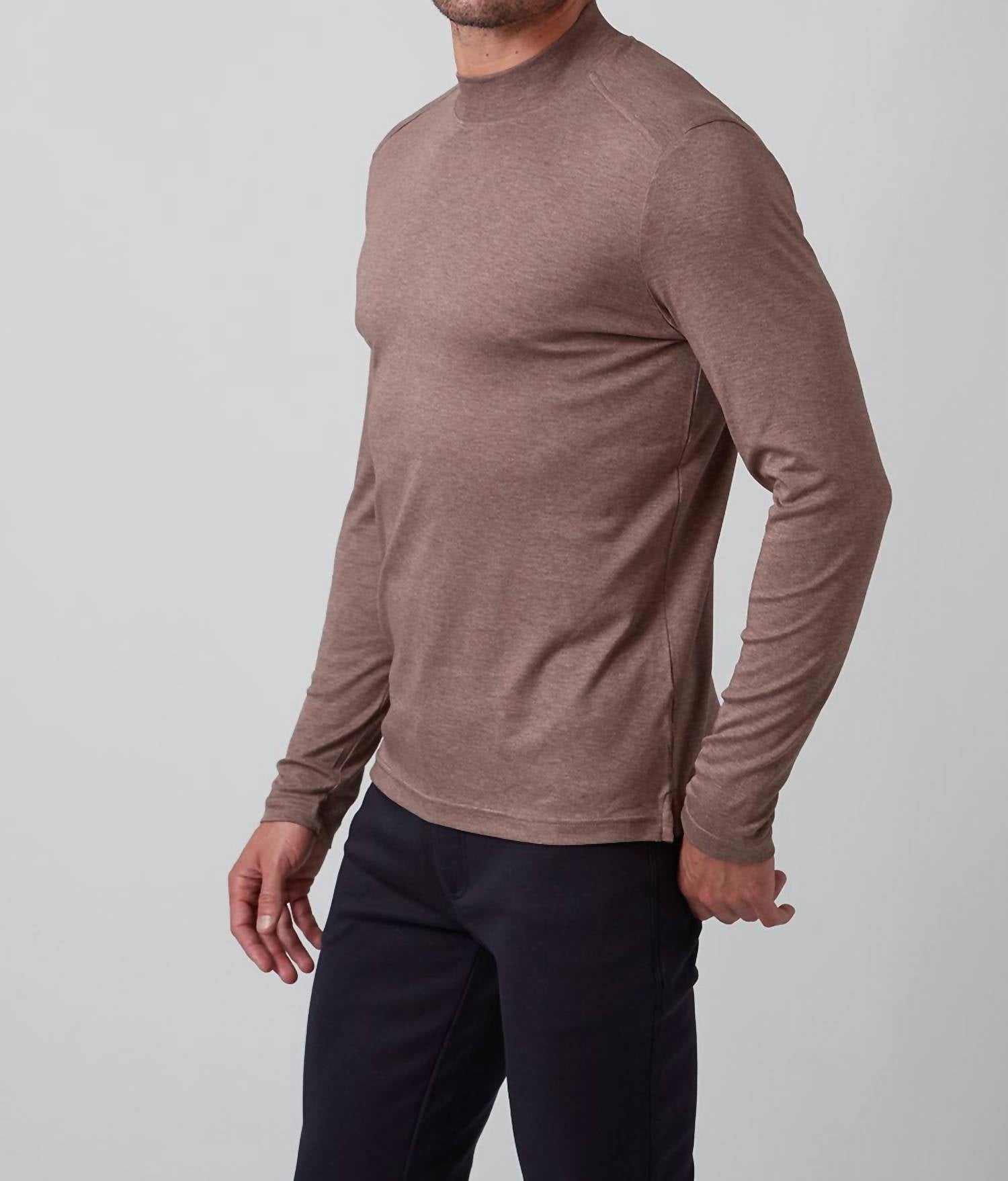 Raffi - Aqua Cotton Mock Neck Top
