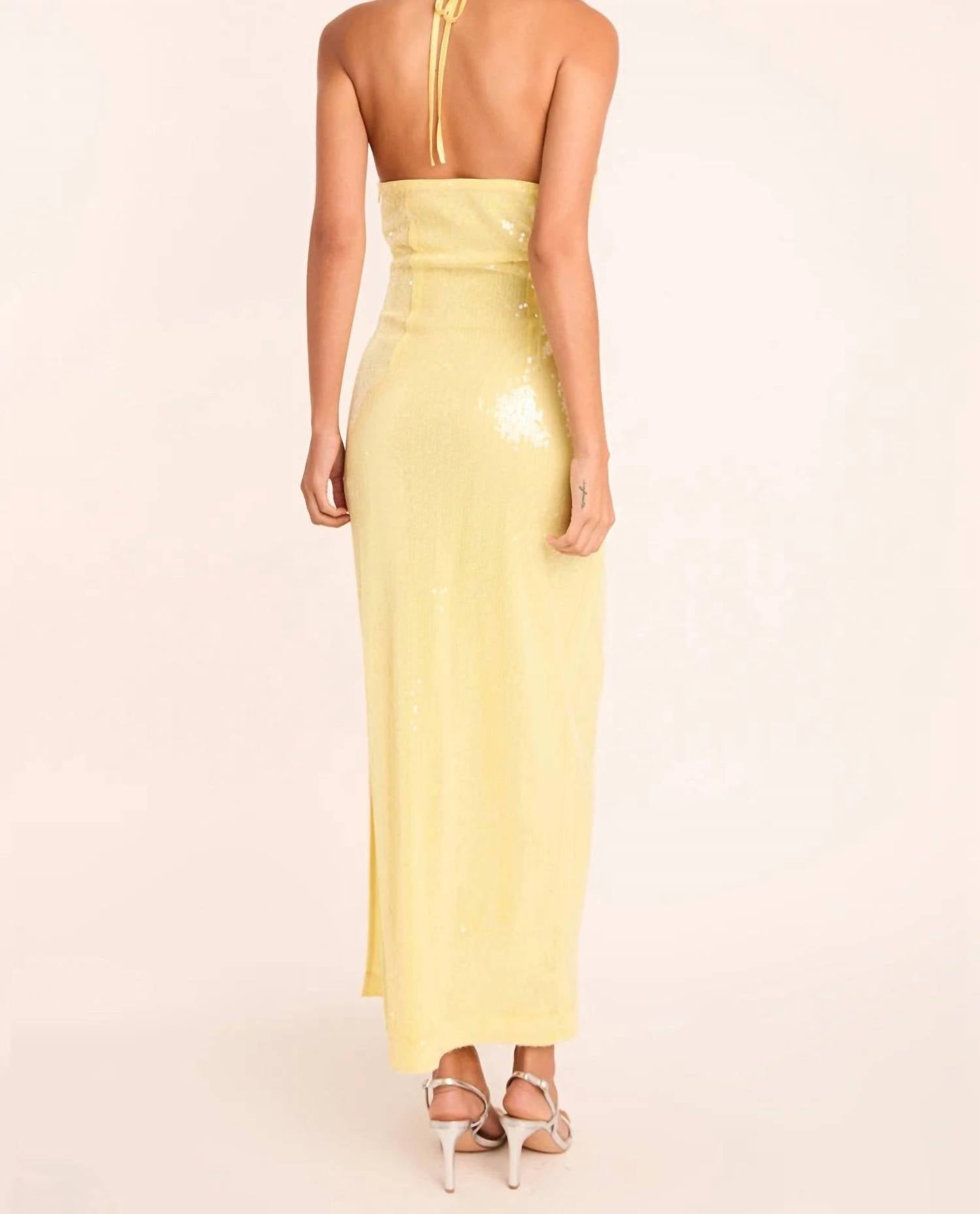 Endless Rose - Rose Sequin Halter Maxi Dress