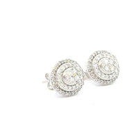 Aamiaa - 0.65 Carat Natural Diamond Double Halo Cluster Stud Earrings
