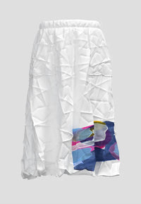 Luukaa - Zilia Printed Crinkled Skirt With Abstracted Flair