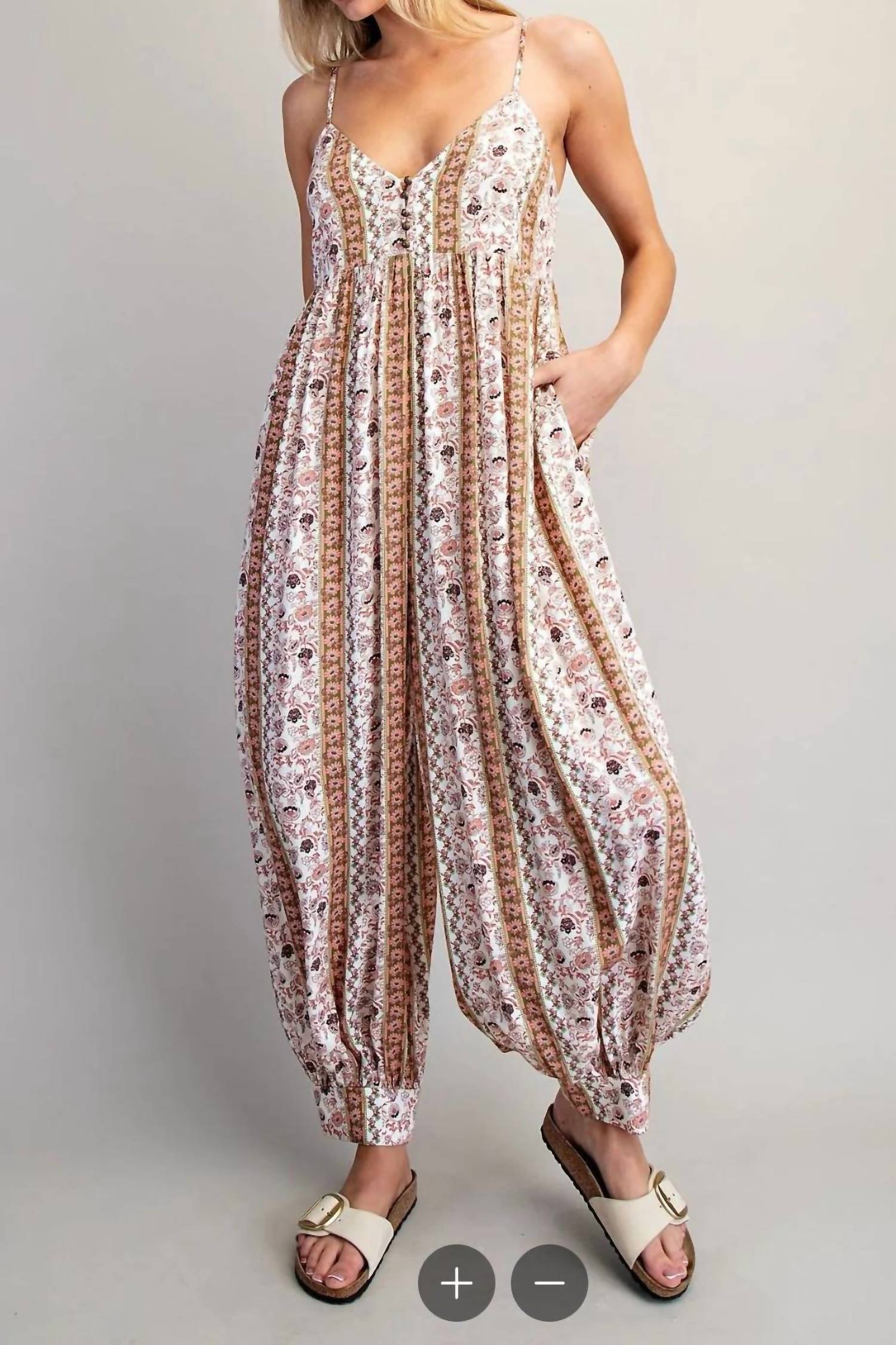 Ee:Some - Women's Olivette Floral Harem Romper