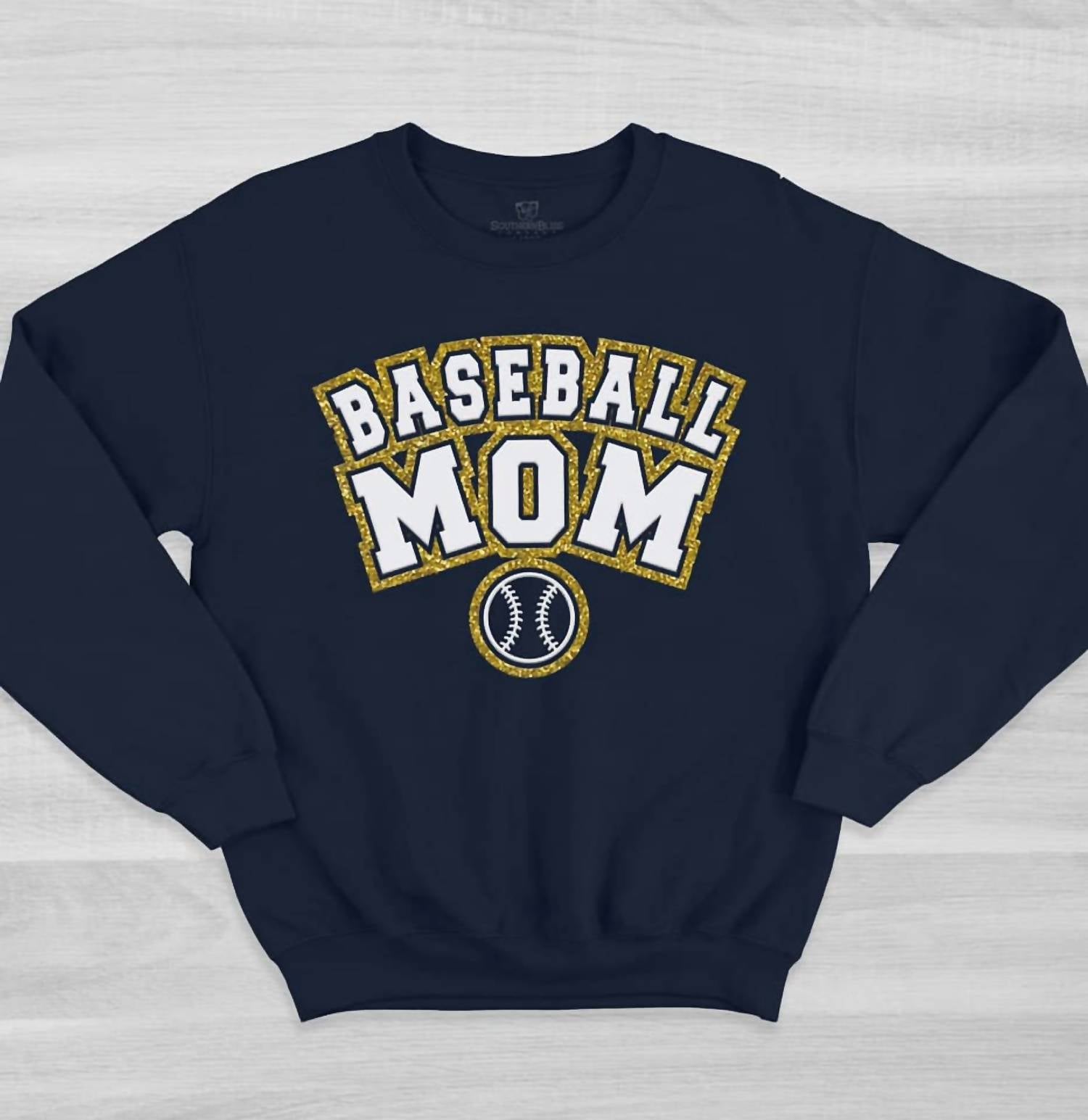 Southern Bliss - Baseball Mom Varsity Glitter Sweatshirt