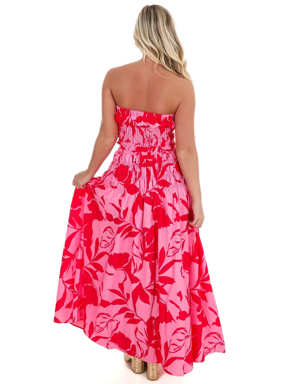 Flying Tomato - On Island Time Strapless Top And Maxi Skirt Set