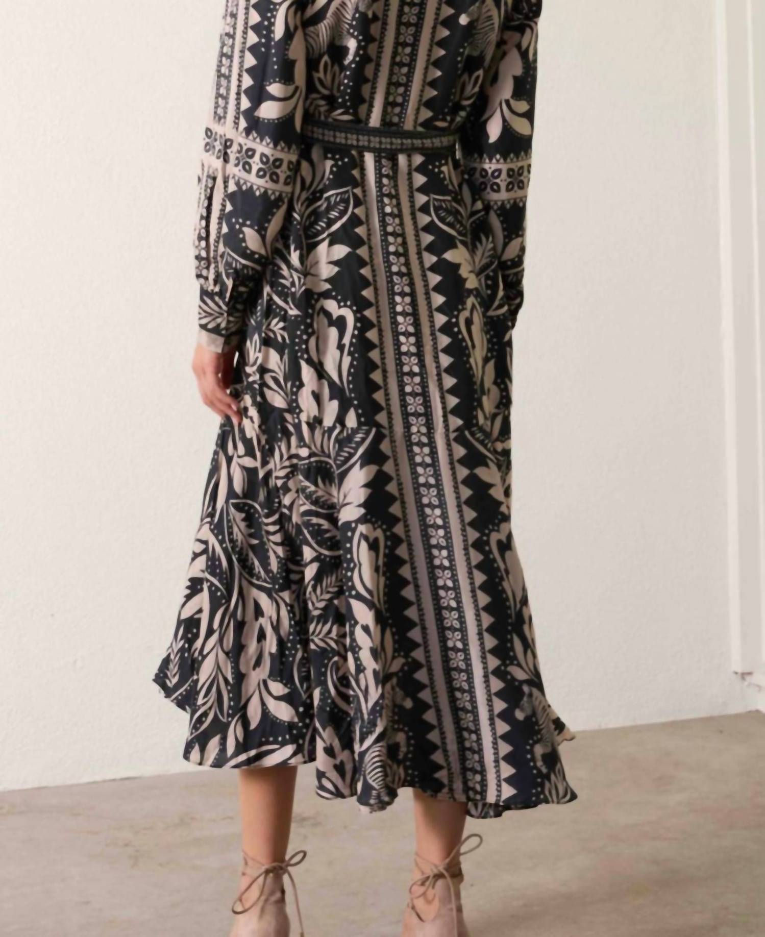 CABALLERO Moon Maxi Reversible Dress in zebra fern - women's dress - detail view