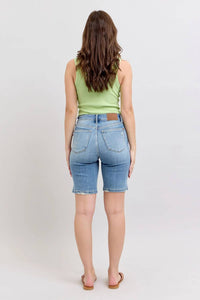 Judy Blue - Women's Charlene Vintage Wash Bermuda Denim Shorts