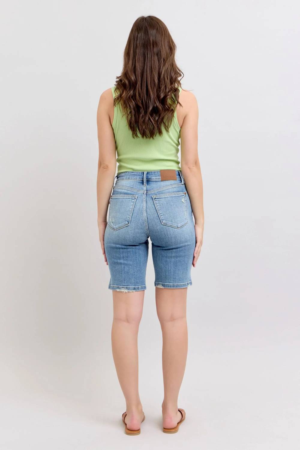 Judy Blue - Women's Charlene Vintage Wash Bermuda Denim Shorts