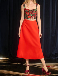 HUNTER BELL Adele Skirt in red - women's skirt - detail view