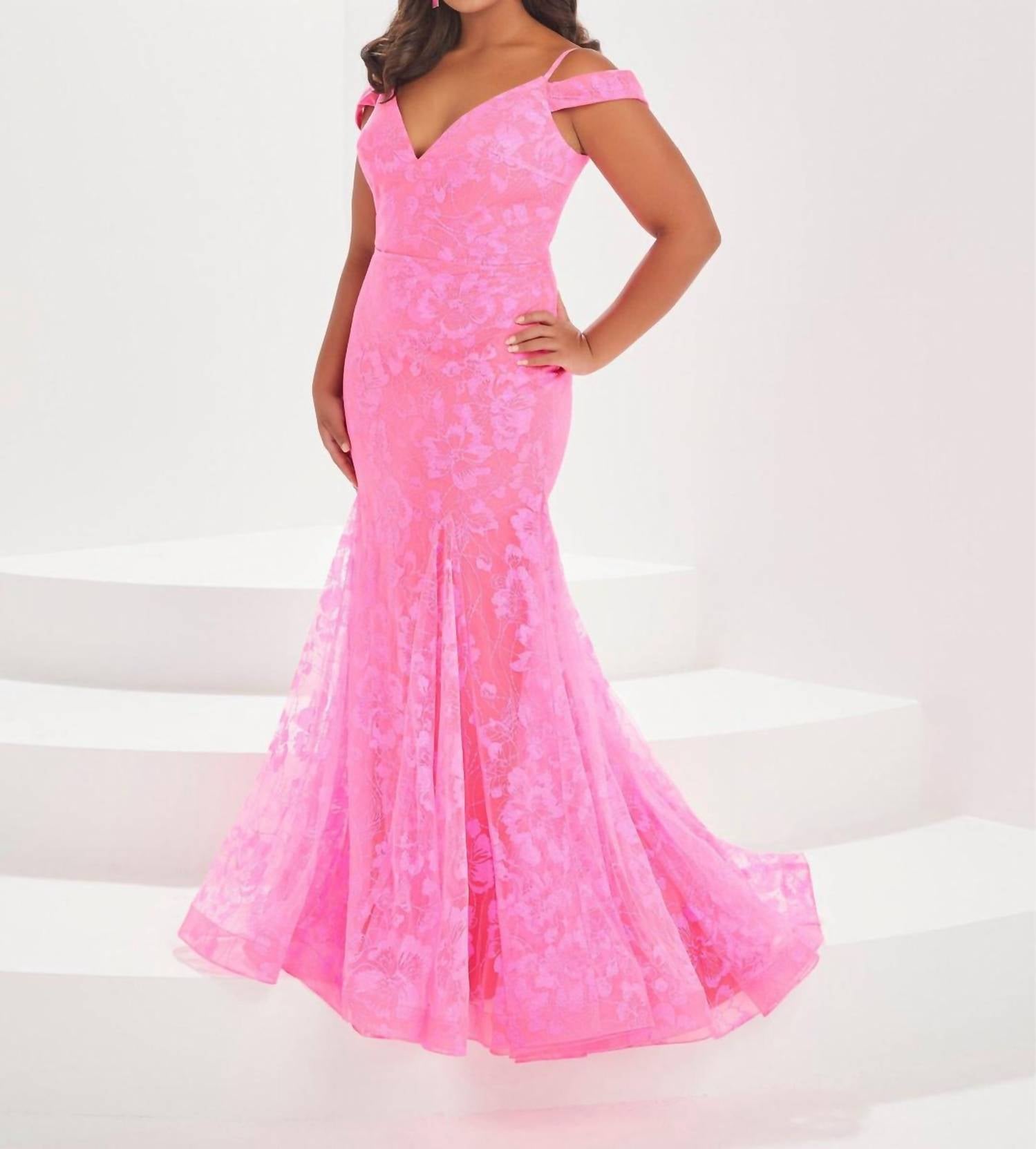 Tiffany Designs - Glitter Cold Shoulder Gown