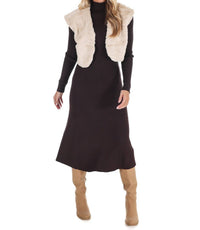 Mustard Seed - Wavy Faux Fur Bolero Vest