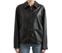 Rails - Haisley Faux Leather Button-down Shirt Jacket