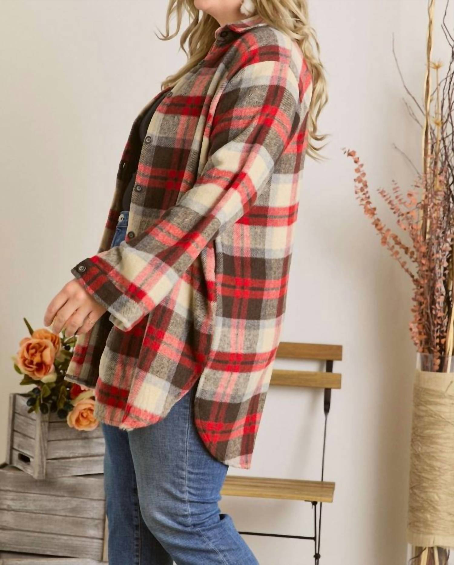 Madelyn - Check Flannel Shacket - Plus