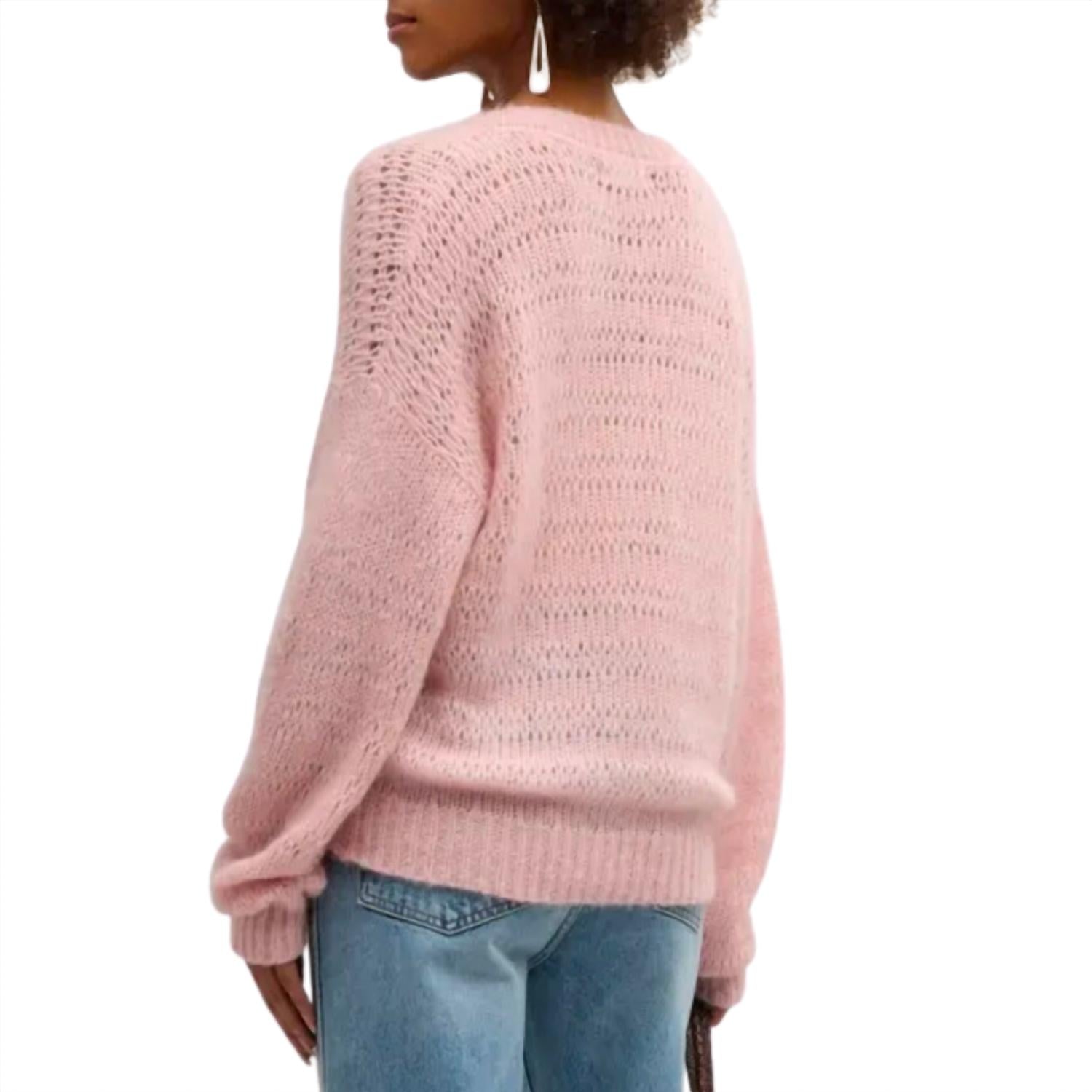 Naadam - Women's Alpaca Blend Open Stitch V Neck Top