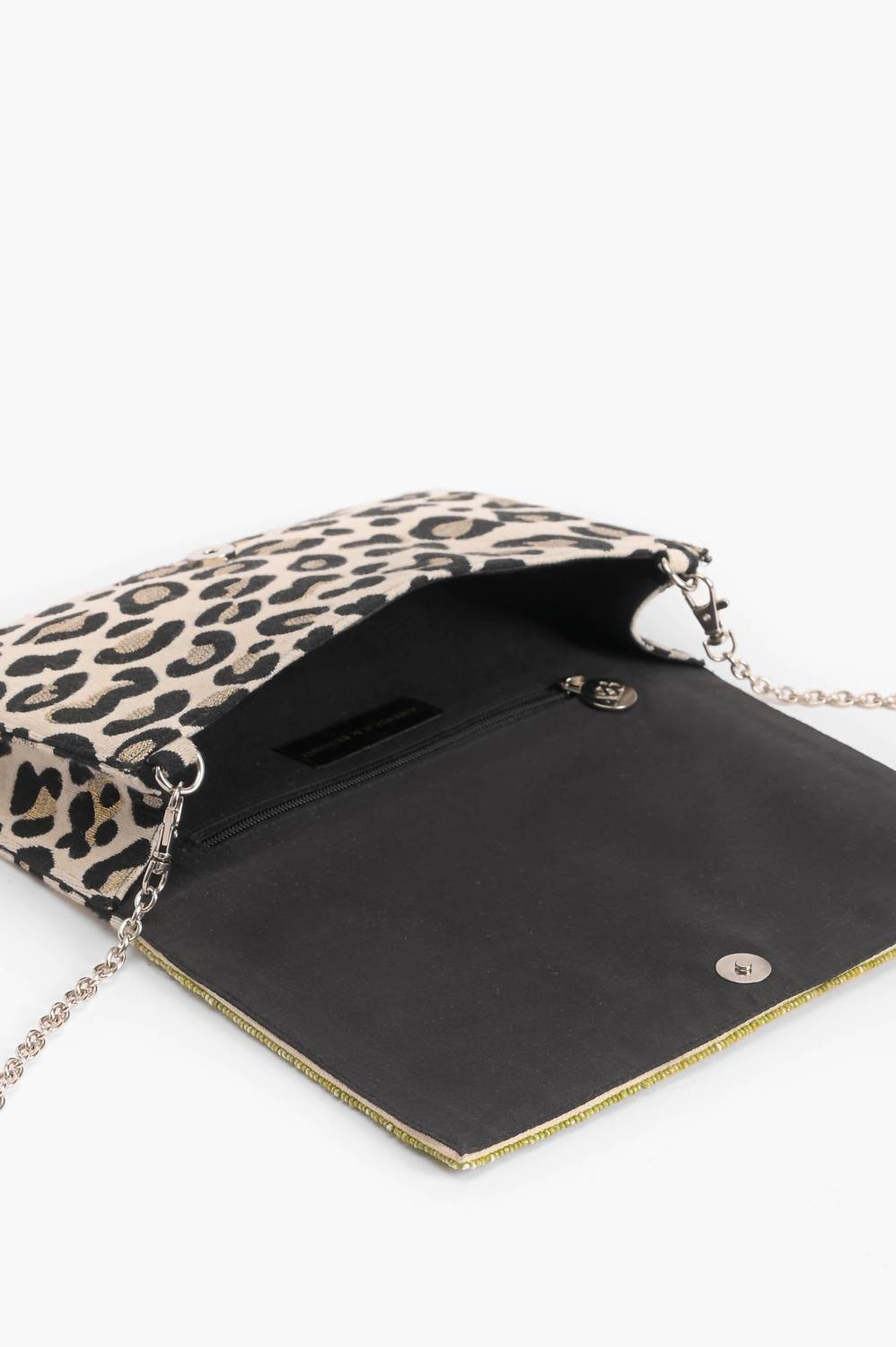America & Beyond - Women's Forestry Leopard Embellished Clutch