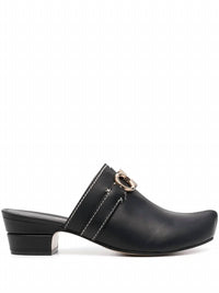 Salvatore Ferragamo Women's Gancini Leather Mules in black - women's shoe - view 88
