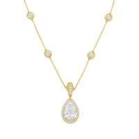 Diana M Jewels - Women's Pear & Round Lab-Grown Diamond Pendant Necklace (7.00 Ct) - Elegant