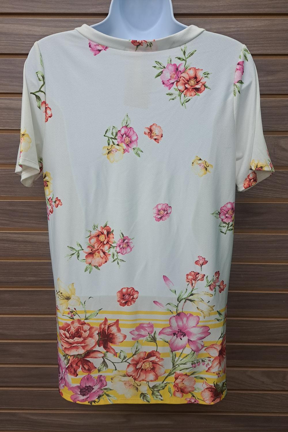 Mts - Women's Floral Long Short Sleeve Blouse