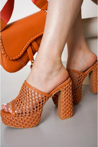 Cape Robbin - Women's Margette Knit High Block Heels