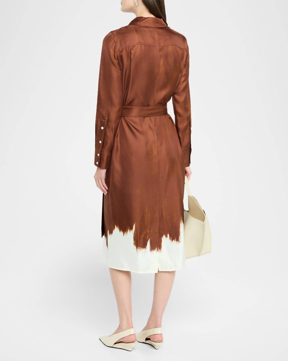 Proenza Schouler - Amaya Double-printed Tie Waist Silk Twill Dress