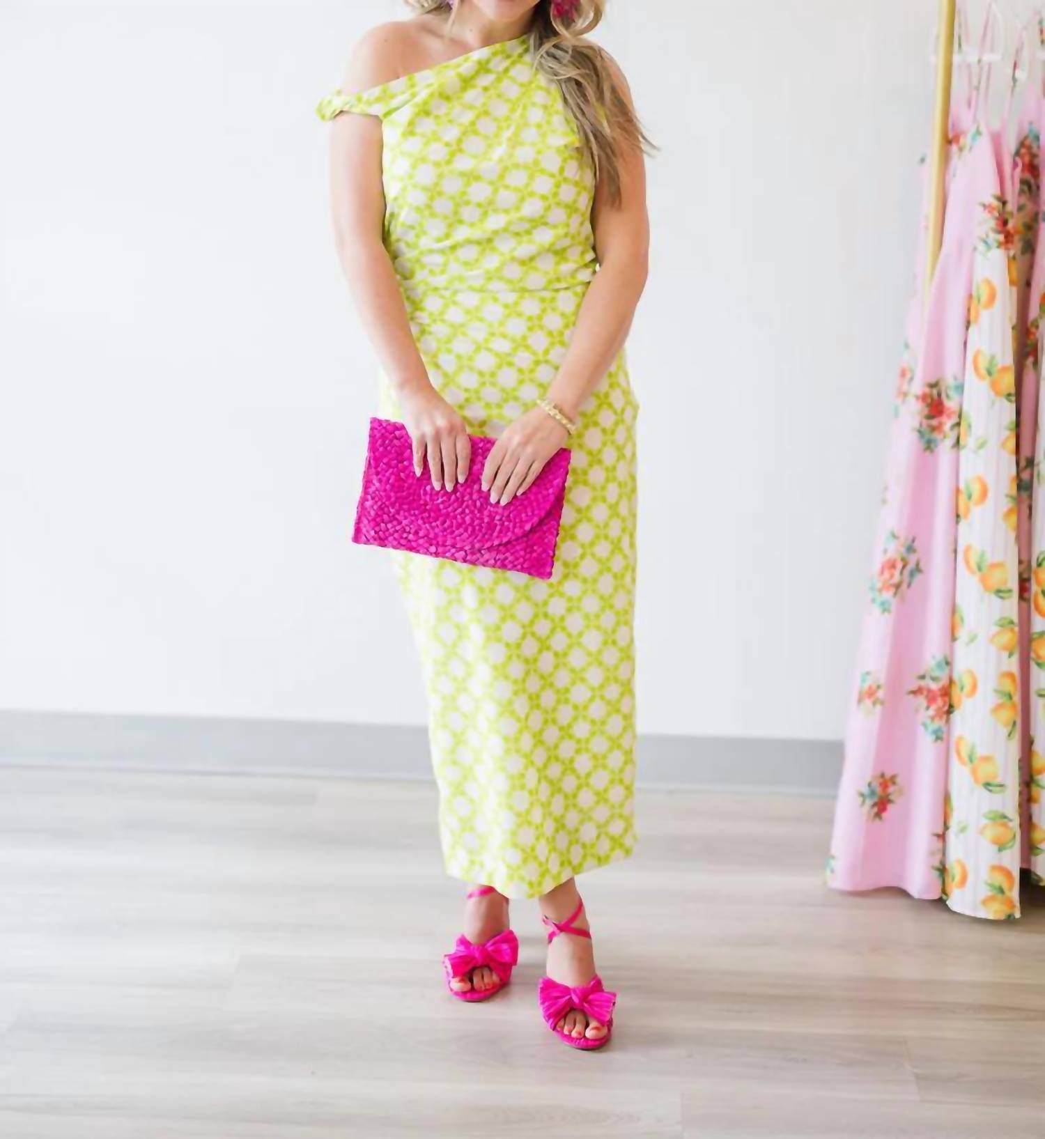 Strut & Bolt - Asymmetrical One Shoulder Chainlink Midi Dress
