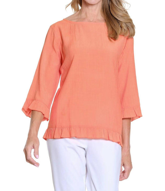 Multiples - Ruffle Hem Woven Top
