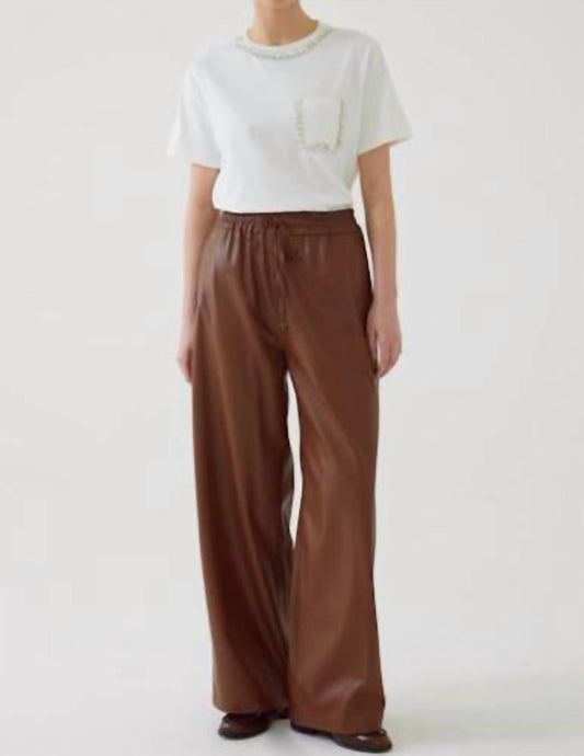 Exquise - Althea Pleather Wide Leg Pants