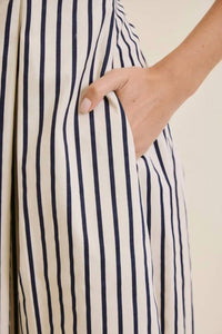 In February - Striped Preppy Midi Dress