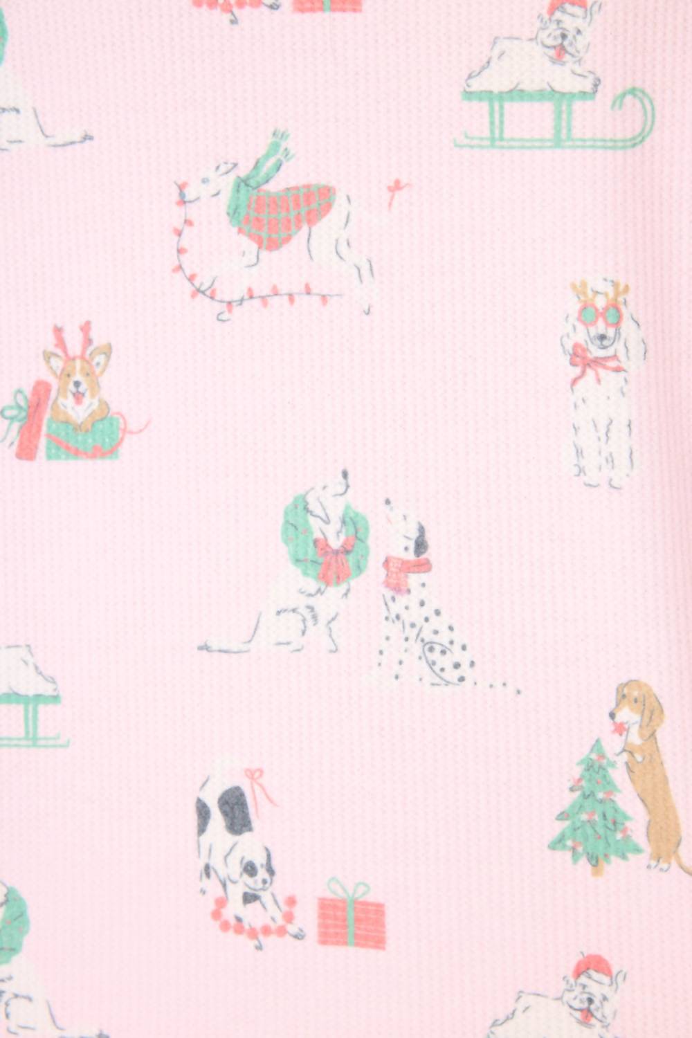 PJ Salvage Peace And Pawlidays Dog Print Pants Set in pink - women's sleepwear - view 6
