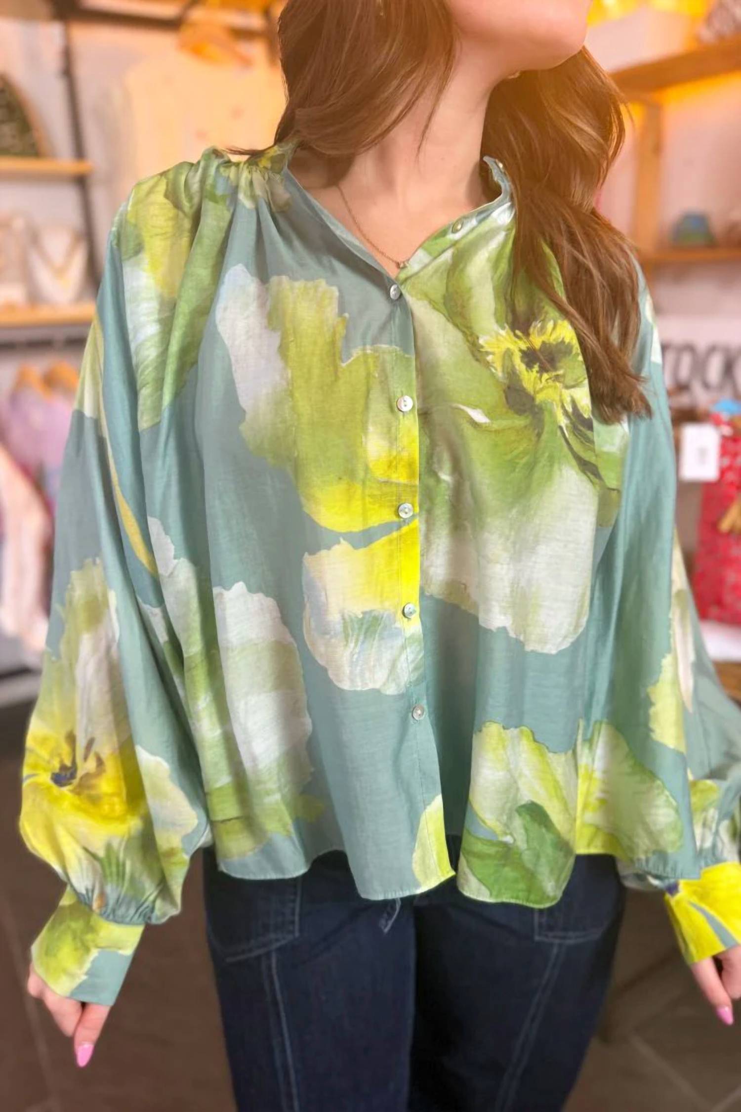 Glam - Uptown V-neck Blouse