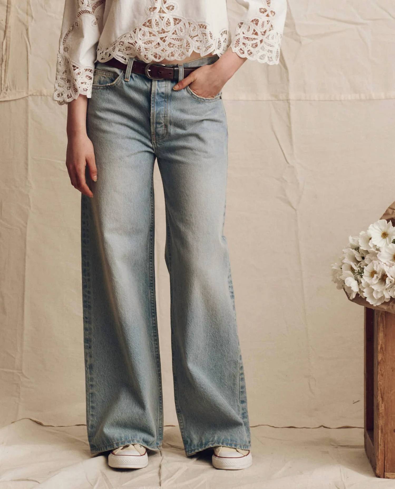 The Great. - Slouch Wide Leg Jean