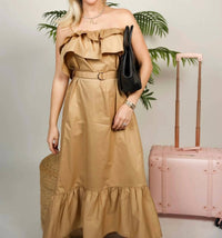 Karina Grimaldi - Priscilla Strapless Midi Dress