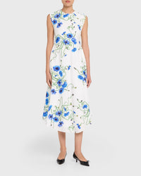 Stella Mccartney - Floral Hammered Shift Midi Dress